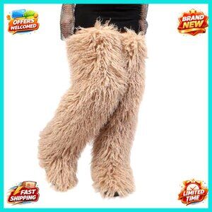 Thigh High Faux Fur Boots Over Knee Winter Snow Flat Sole Women's